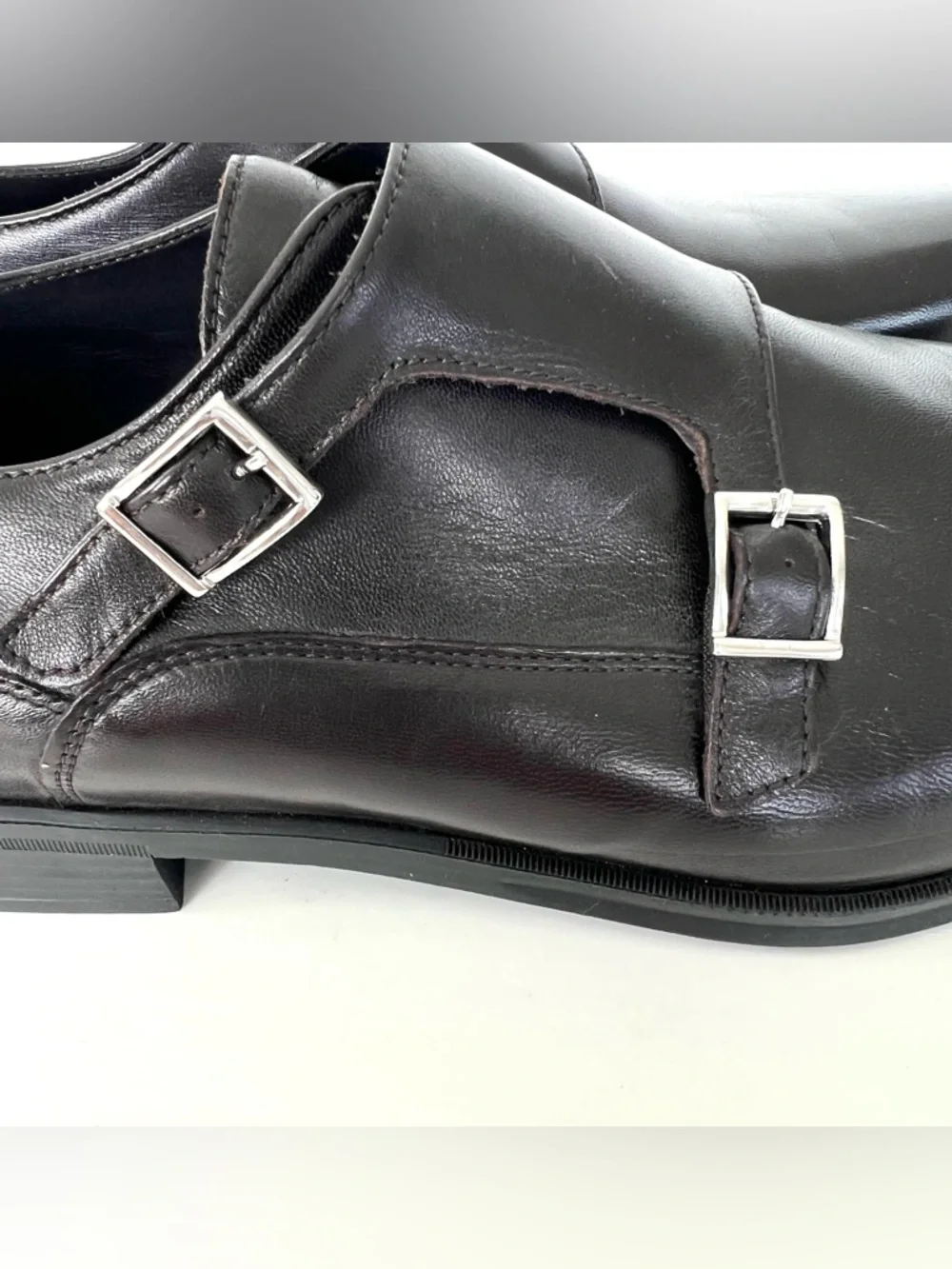 BRUNO MAGLI Paro Dark Brown Structured Buckle Strap Dress Shoes Oxford Sz 11 M